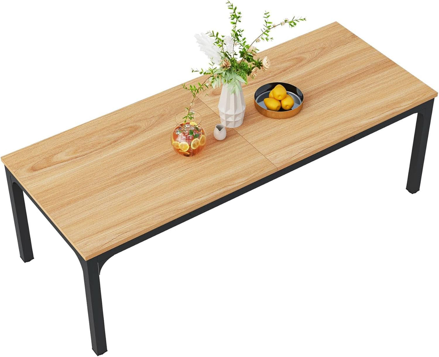 78 Inch Rustic Wood Dining Table For 6-8 People Rectangular