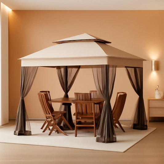 11x11 Pop Up Gazebo With Mosquito Netting Instant Setup Outdoor Garden Canopy Shade Shelter