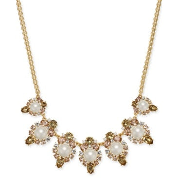 Charter Club Gold-Tone Crystal, Stone and Imitation Pearl  Necklace