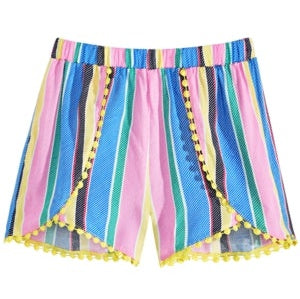 Epic Threads Big Girls Striped Challis Shorts, Lemon Zest Size Medium