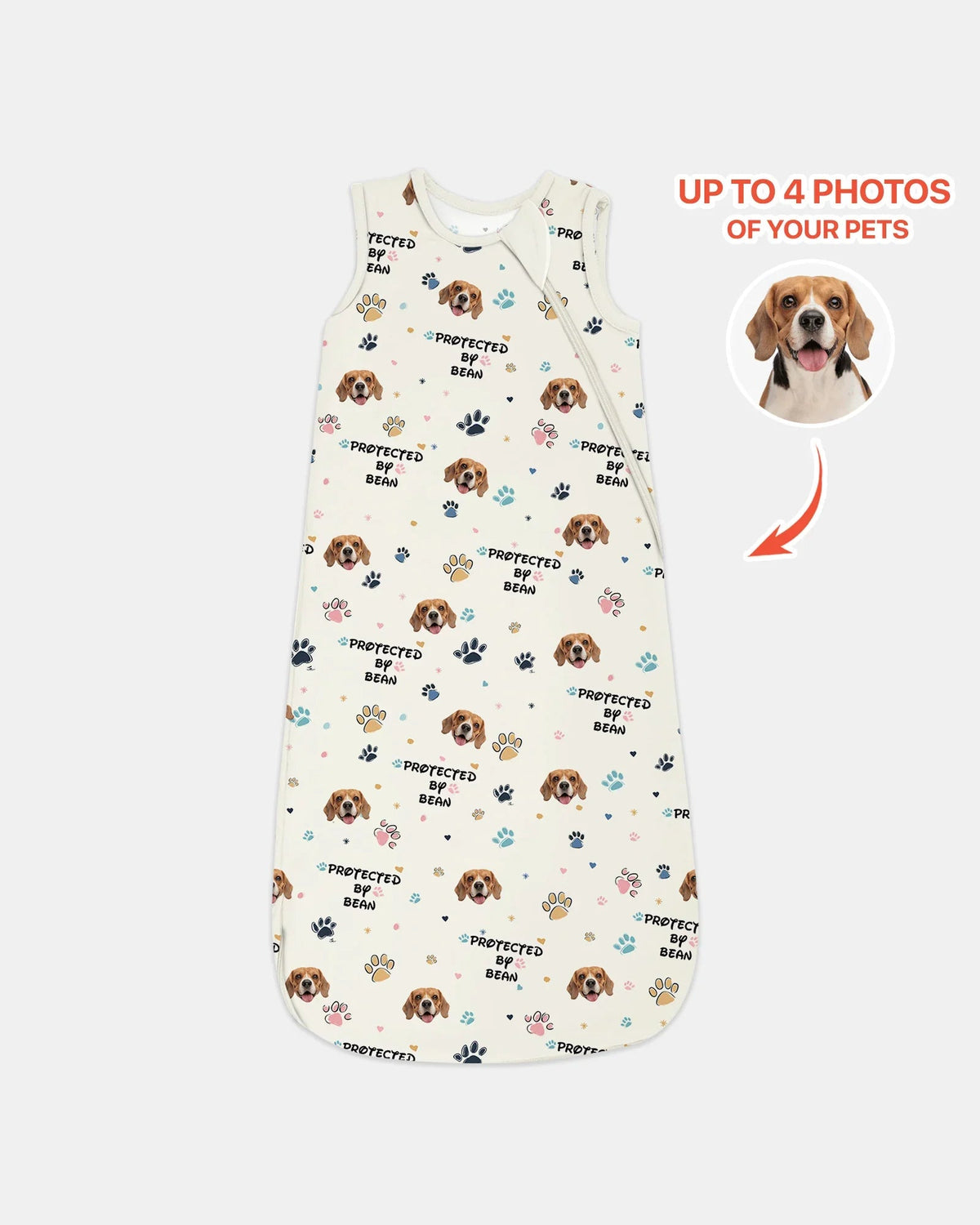 Custom Dog Photo Pattern Protected By Sleep Bag
