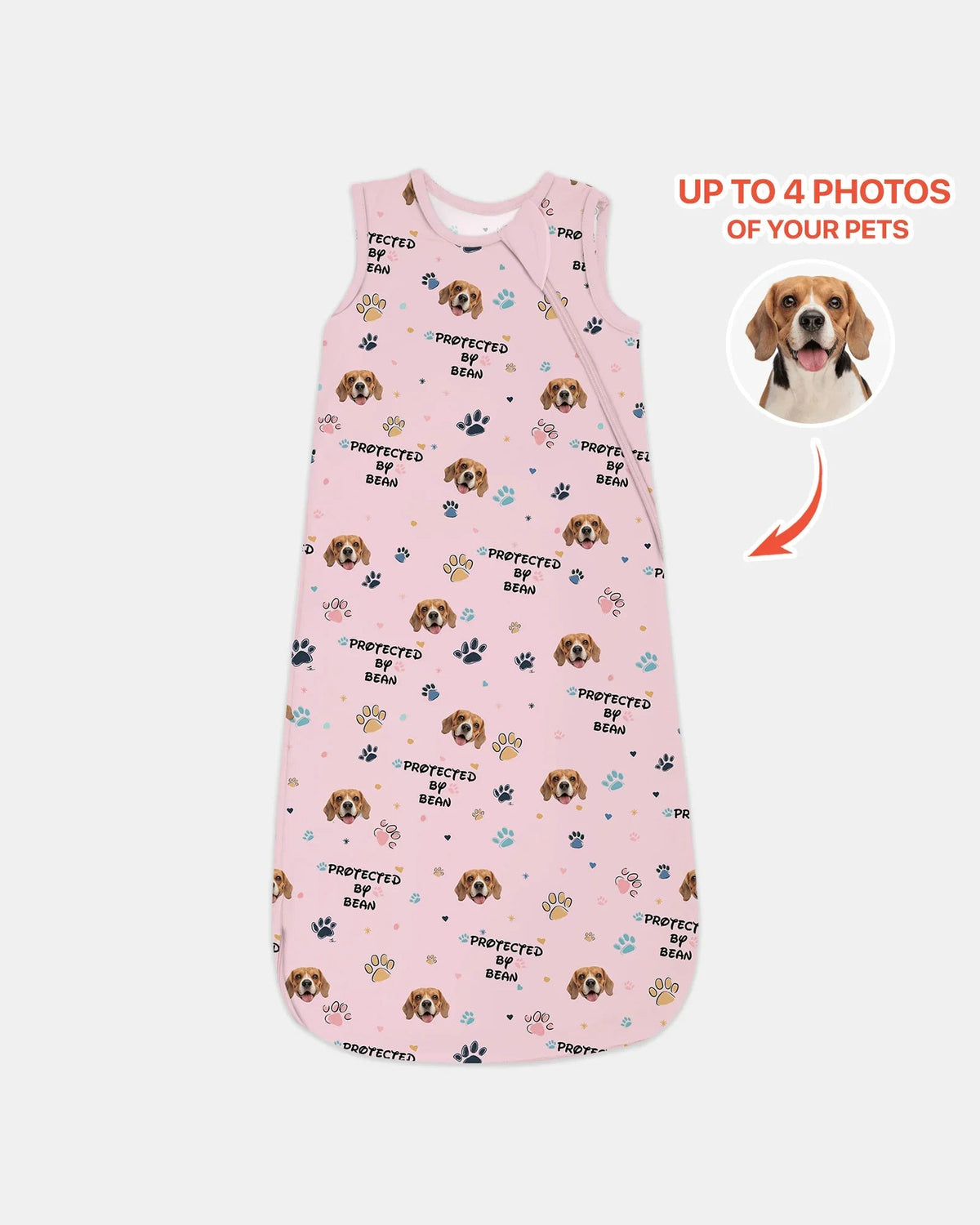 Custom Dog Photo Pattern Protected By Sleep Bag