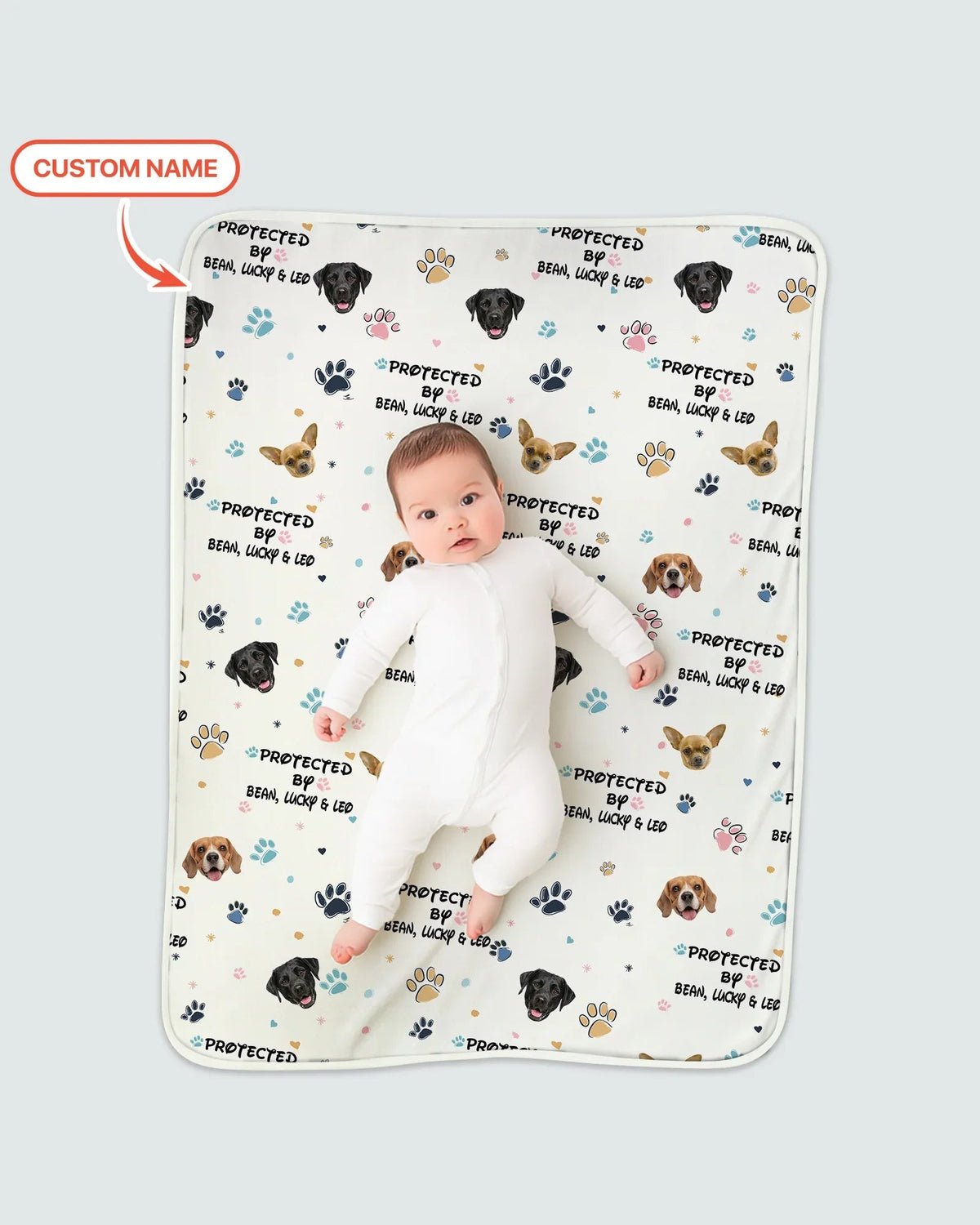 Custom Dog Pattern Blanket