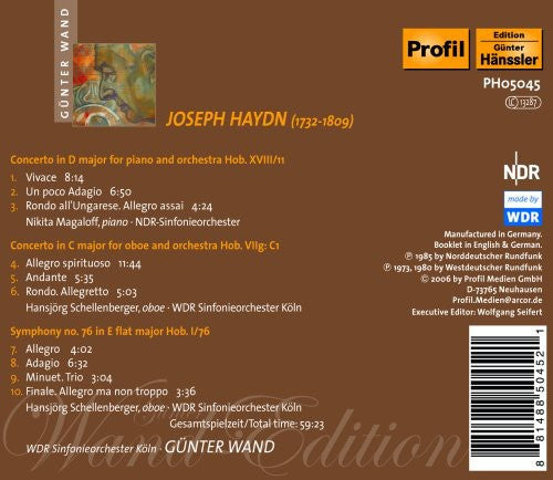 Günter Wand - Wand-Edition: Concerto for Piano Oboe & Orchestra [CD]