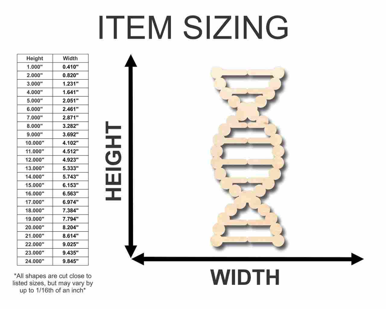 Unfinished Wood DNA Shape - Biology - Craft - up to 46" DIY
