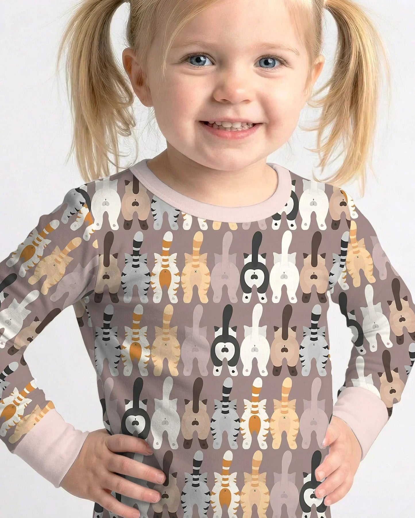 Cheeky Tails Two Piece Long Sleeve Pajama Set