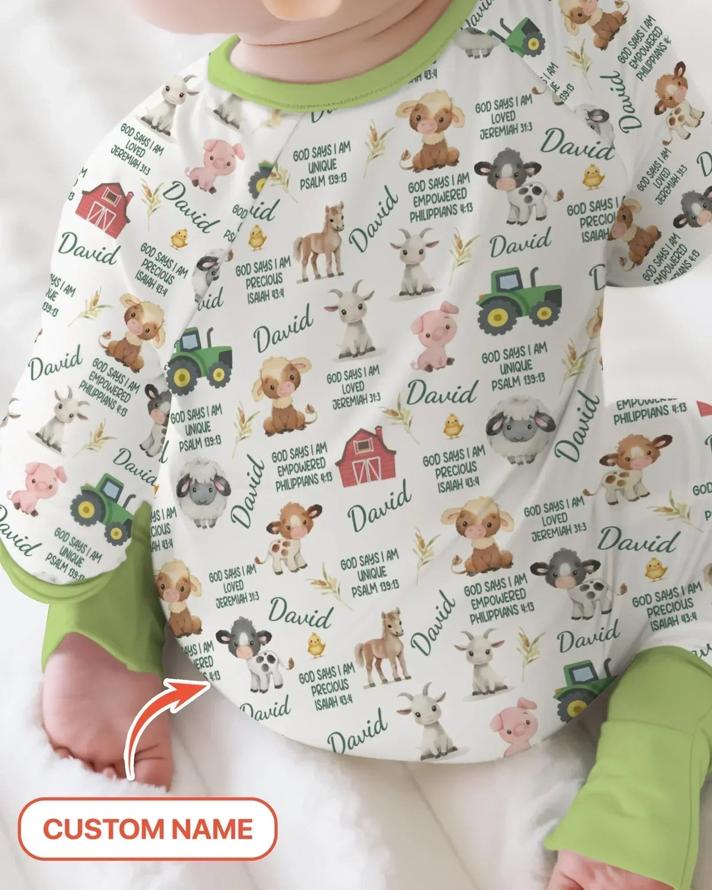 Custom Name God Says I Am Farm Animals Convertible Zippy