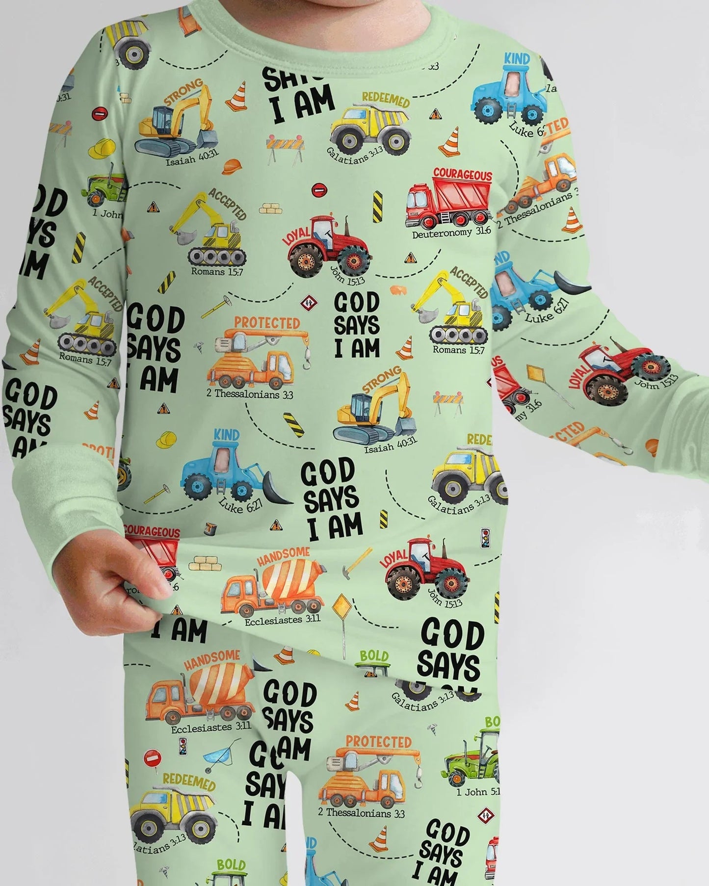 God Says I Am Boy Two Piece Long Sleeve Pajama Set