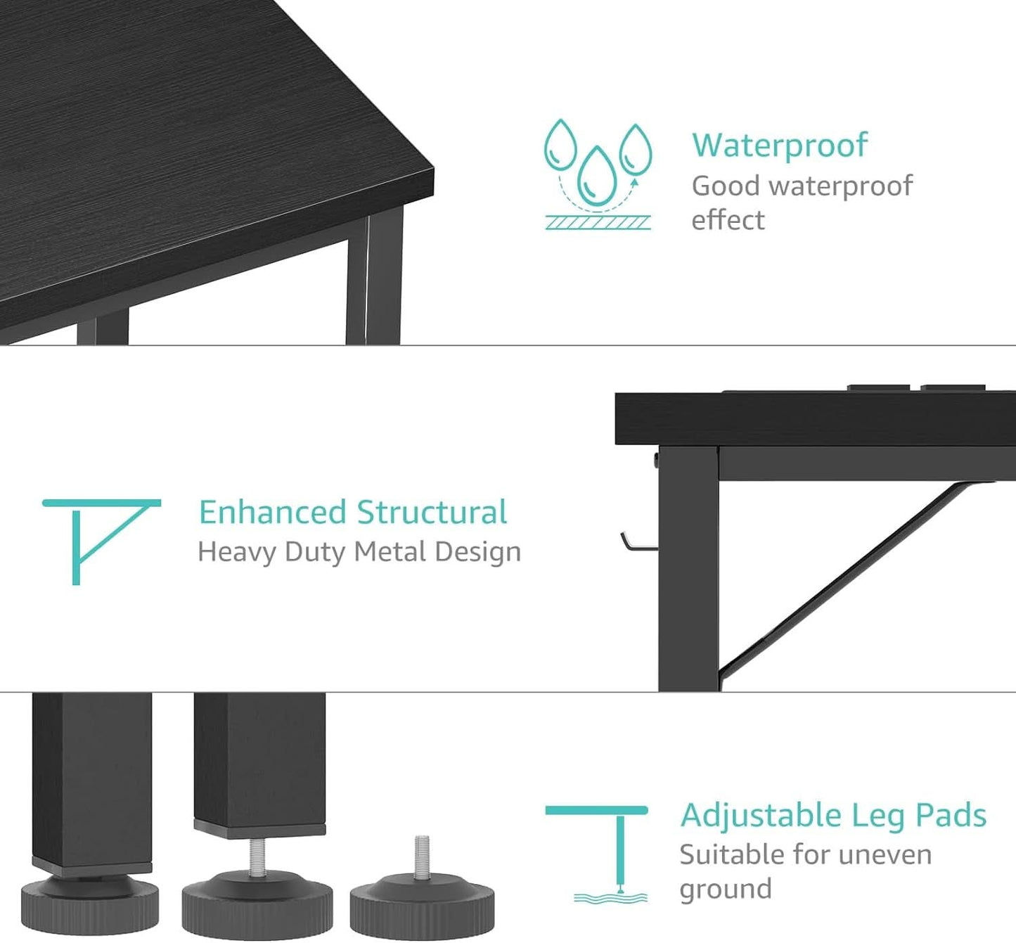 39 Inch Computer Desk With Built In Power Outlet And USB Charging Ports