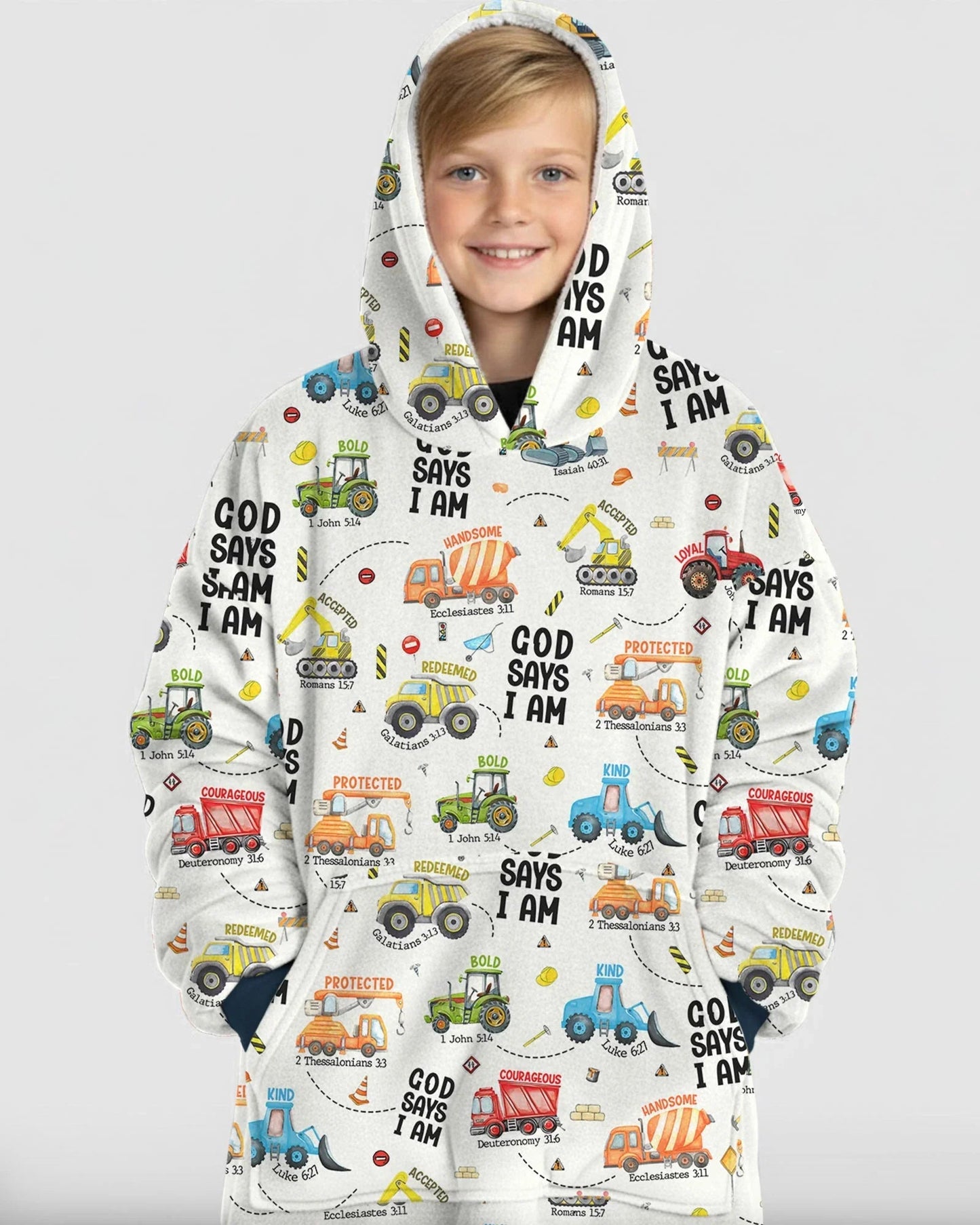 God Says I Am Boy Bamboo Blanket Hoodie
