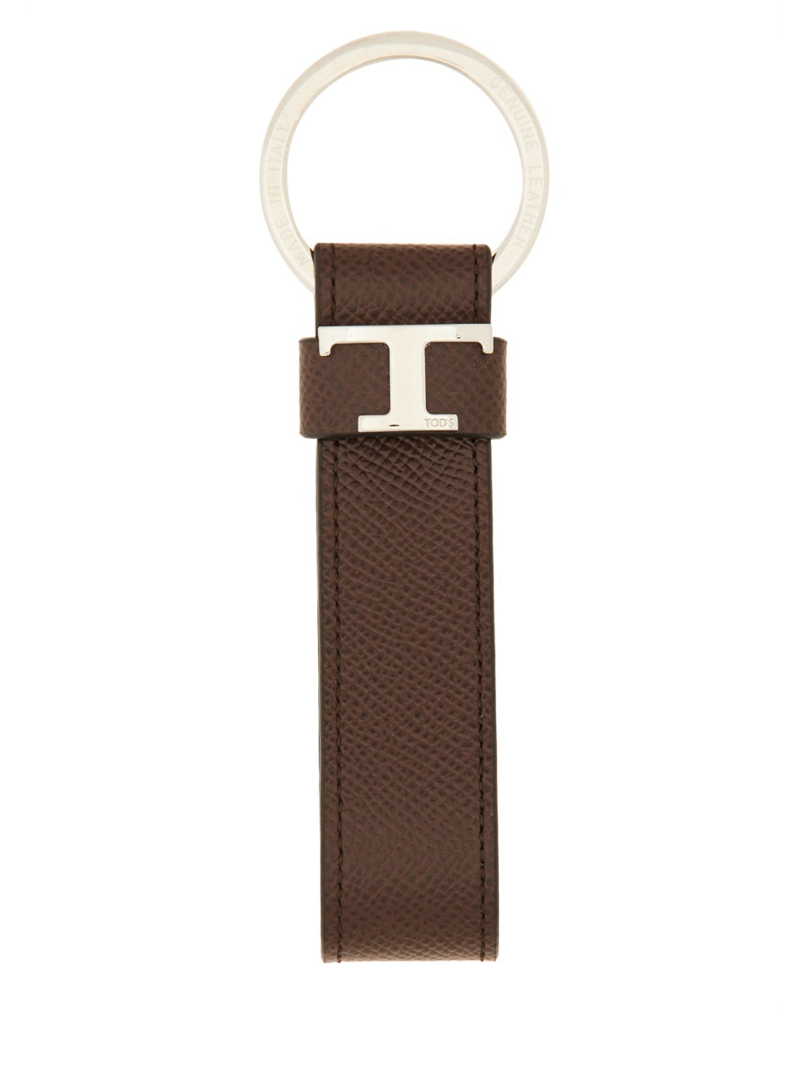 Tod's Men "T Timeless" Logo Keychain