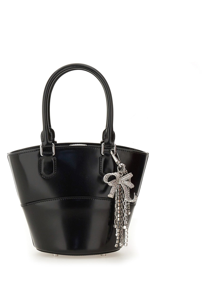 Self-Portrait Women Leather Tote Bag With Charm