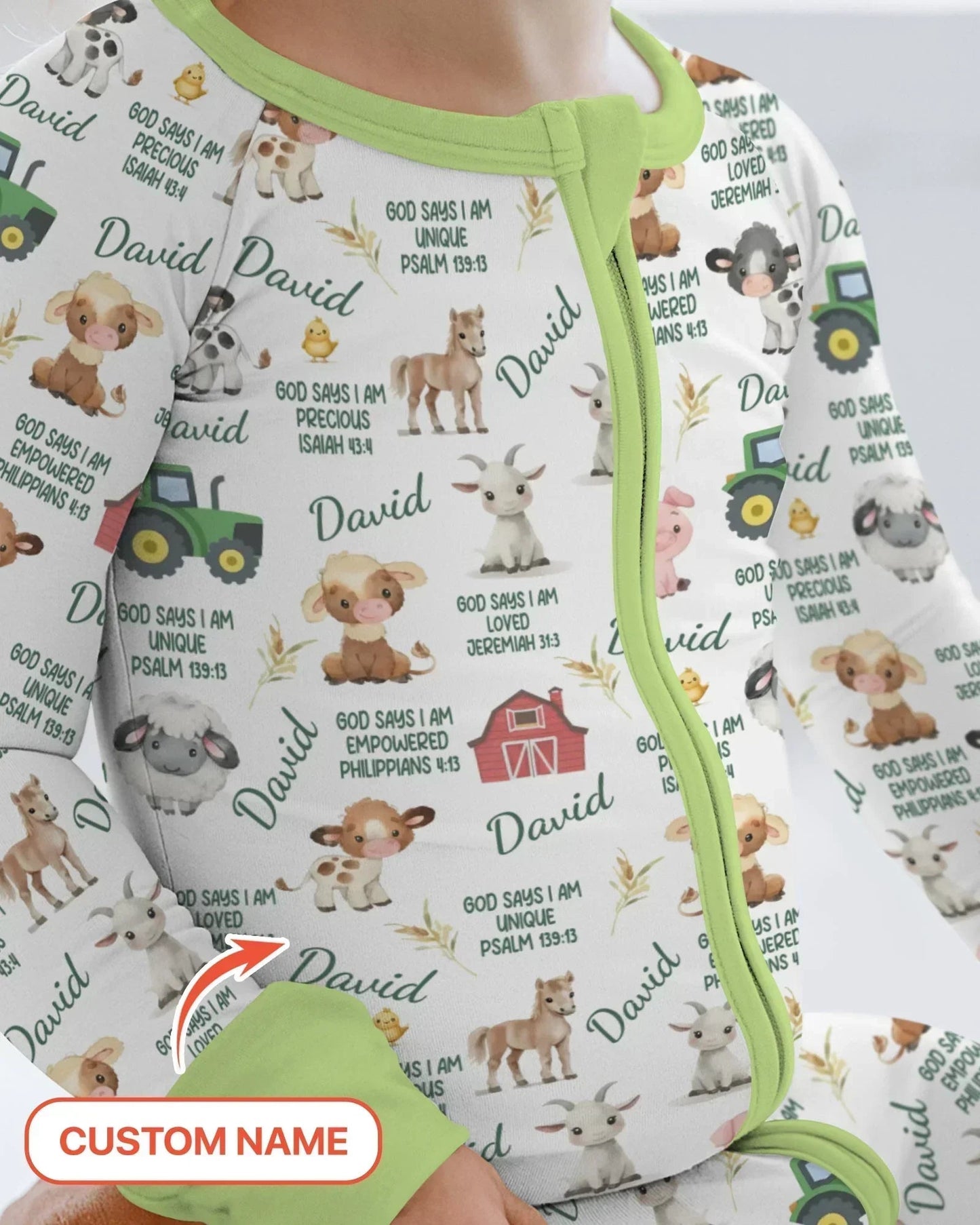 Custom Name God Says I Am Farm Animals Convertible Zippy