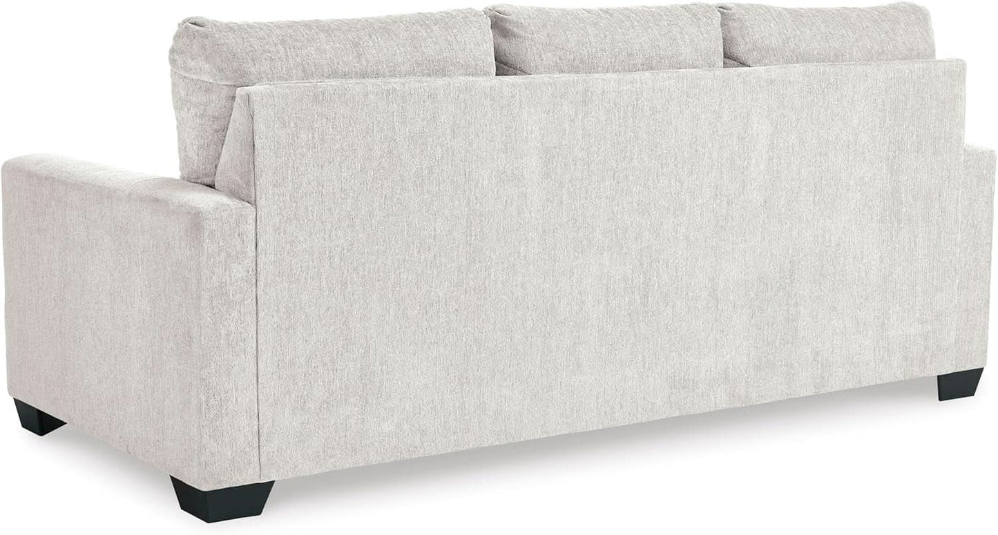 White Queen Upholstered Sleeper Sofa With Gel Memory Foam