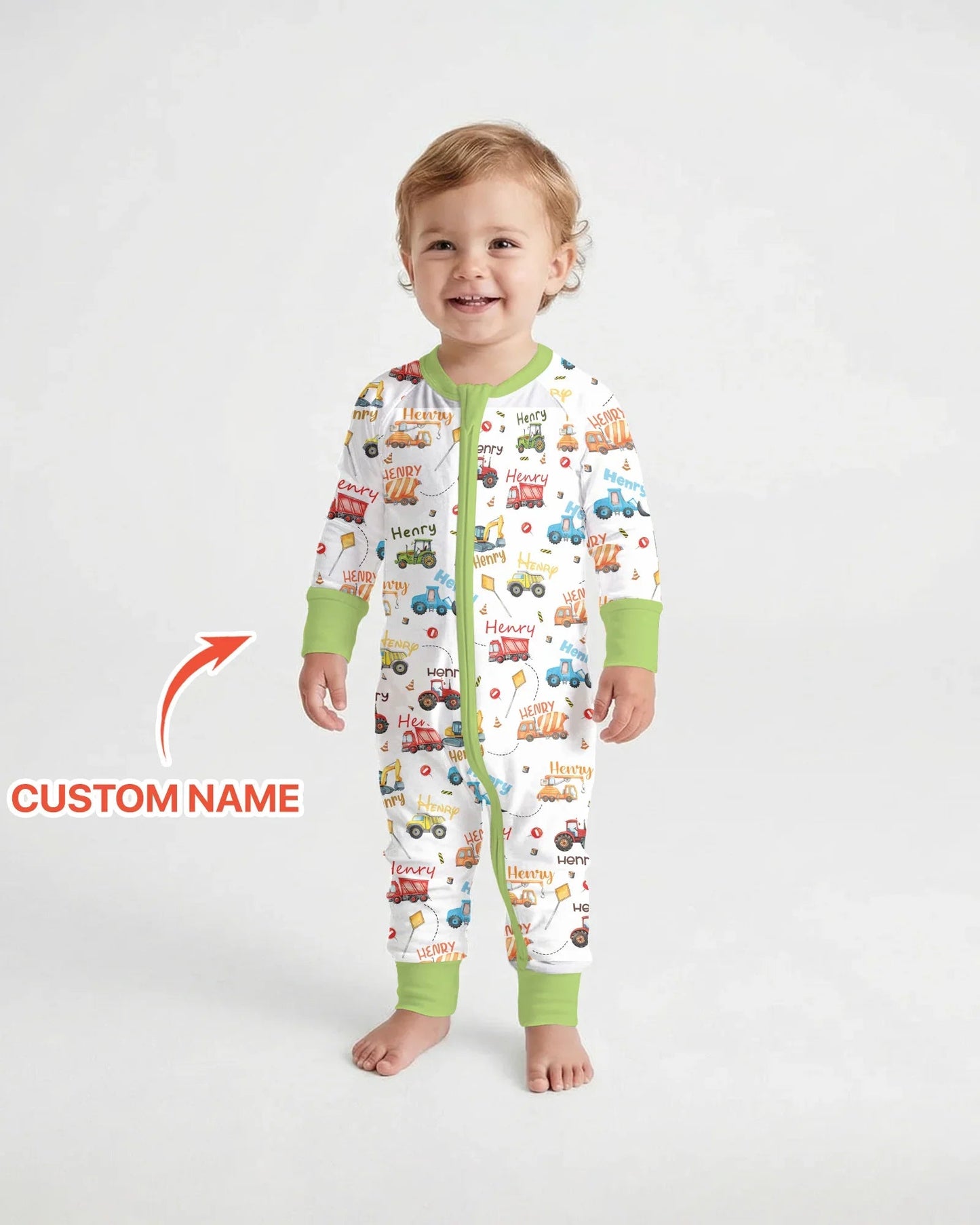 Construction Vehicles Custom Name Convertible Zippy