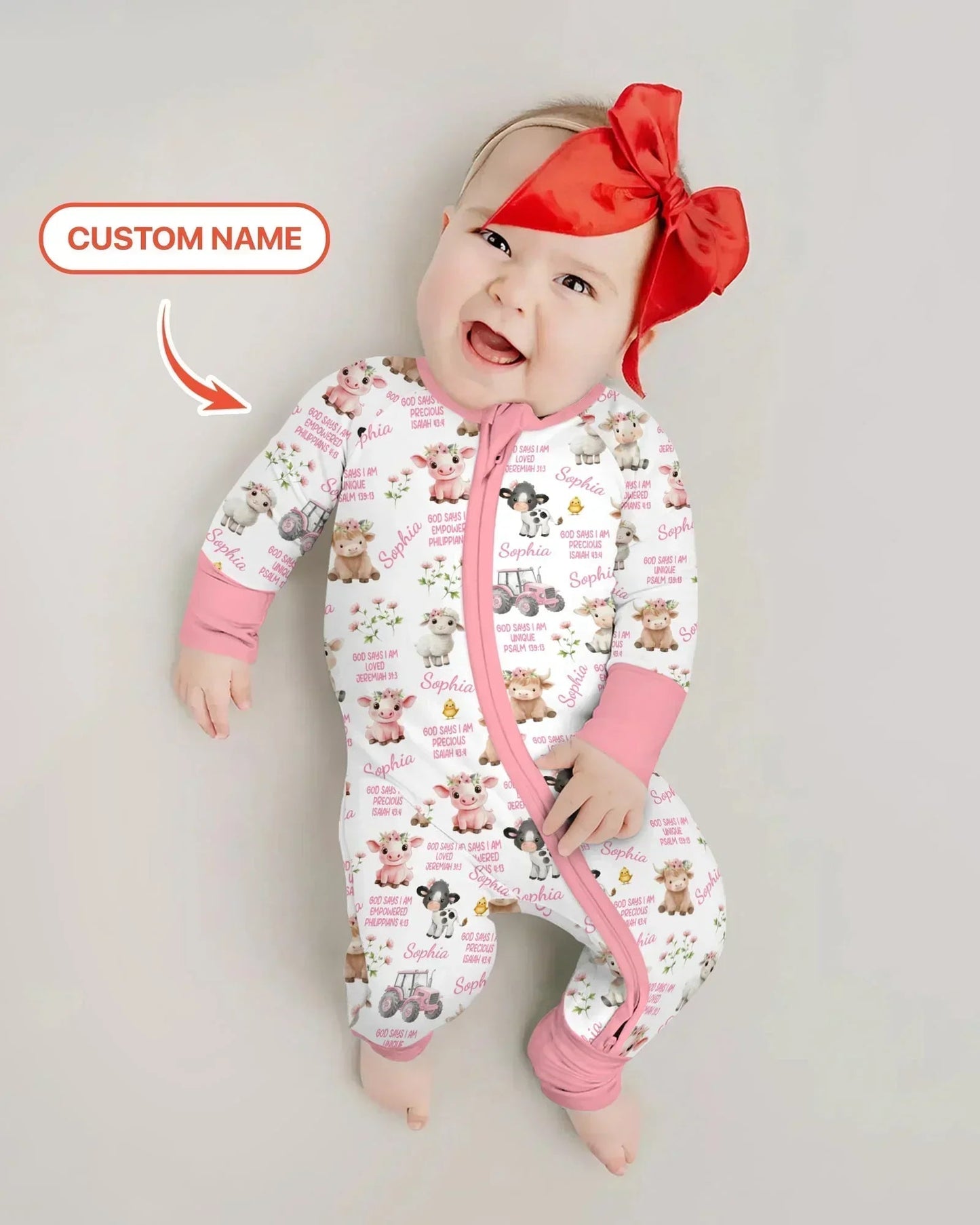 Custom Name God Says I Am Farm Animals Convertible Zippy