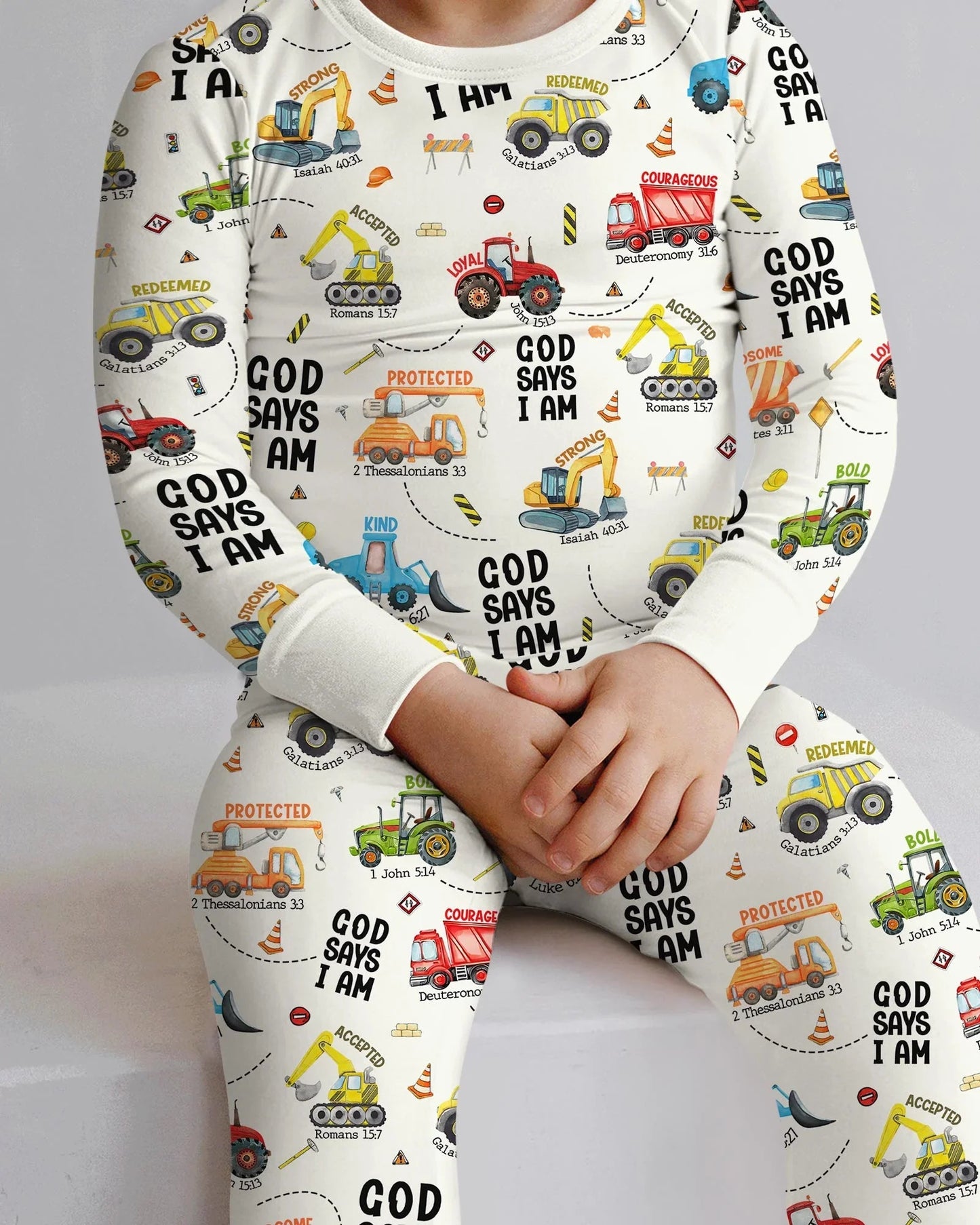God Says I Am Boy Two Piece Long Sleeve Pajama Set