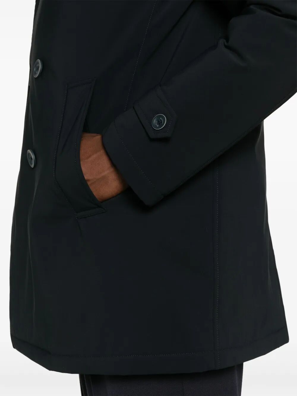 Herno Men Double-Breasted Nylon Down Jacket