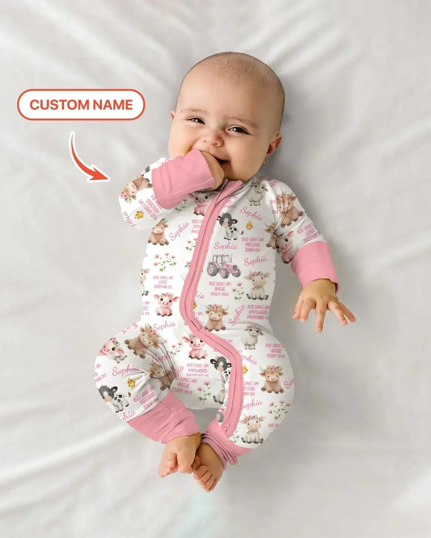 Custom Name God Says I Am Farm Animals Convertible Zippy