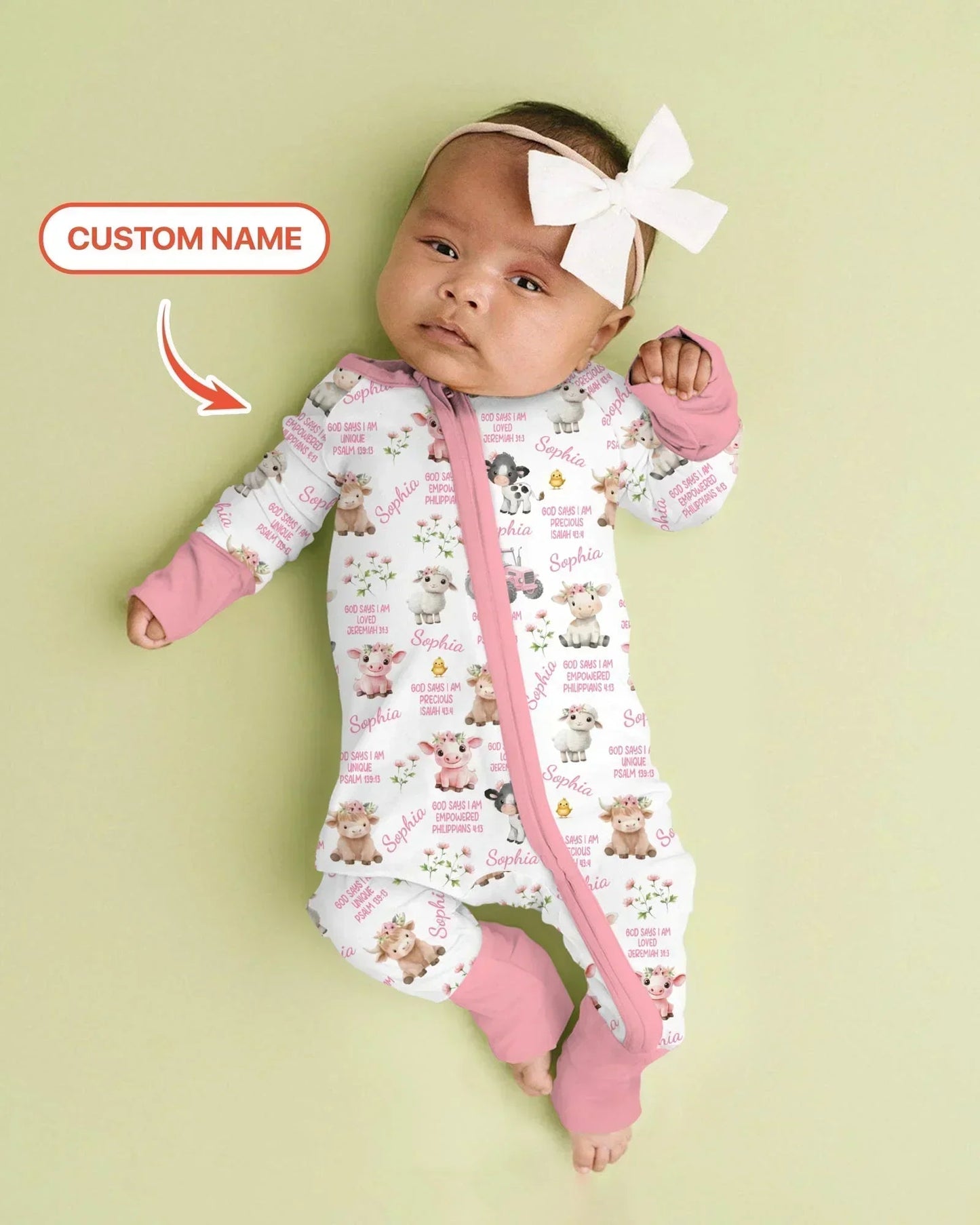 Custom Name God Says I Am Farm Animals Convertible Zippy
