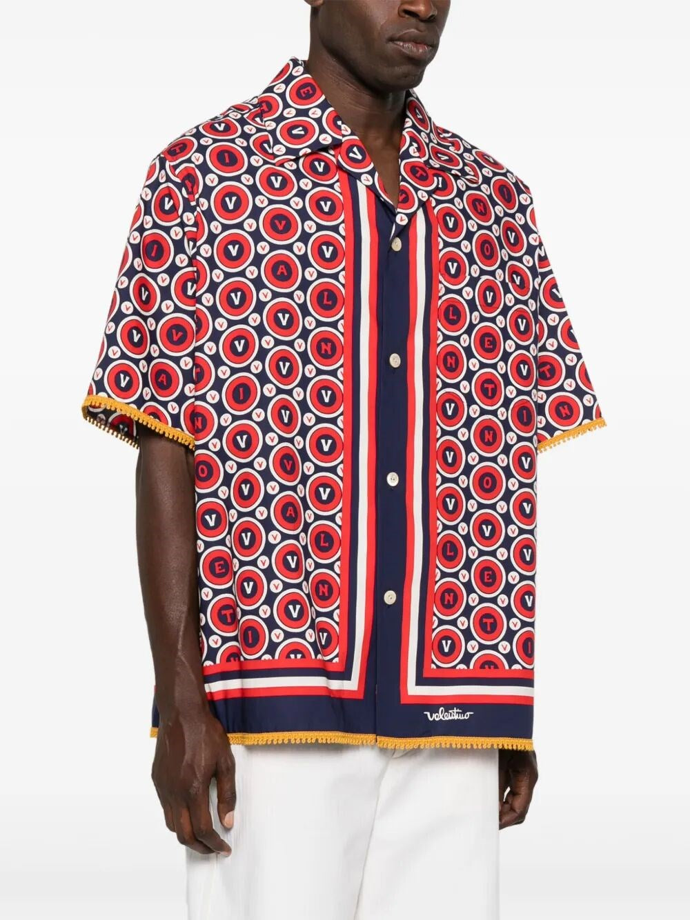 Valentino Garavani Men `Bulles Royales` Bowling Shirt