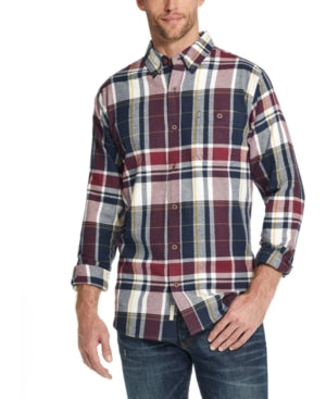 Weatherproof Vintage Mens Exploded Flannel Plaid Shirt, Size Small