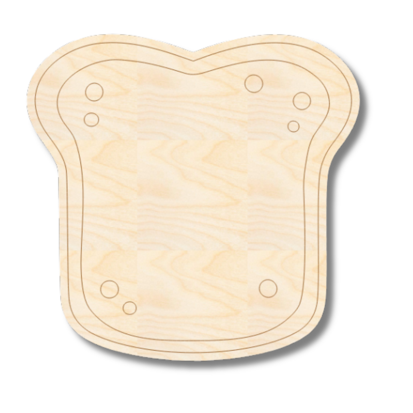Unfinished Wood Etched Toast Shape | Paint By Line Crafts | up to 30" DIY