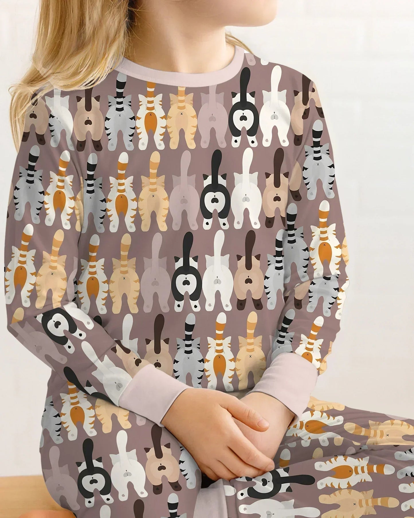 Cheeky Tails Two Piece Long Sleeve Pajama Set