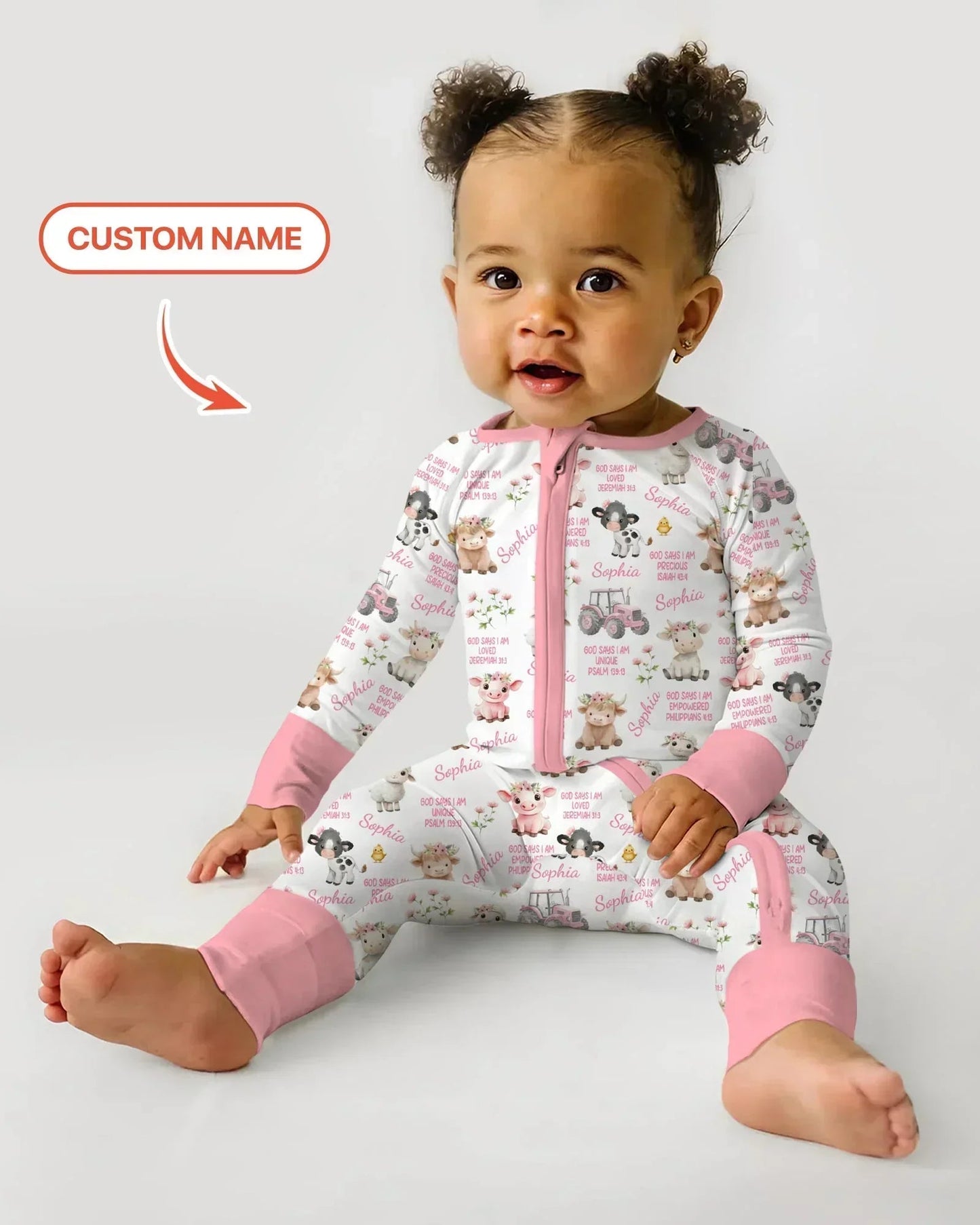 Custom Name God Says I Am Farm Animals Convertible Zippy