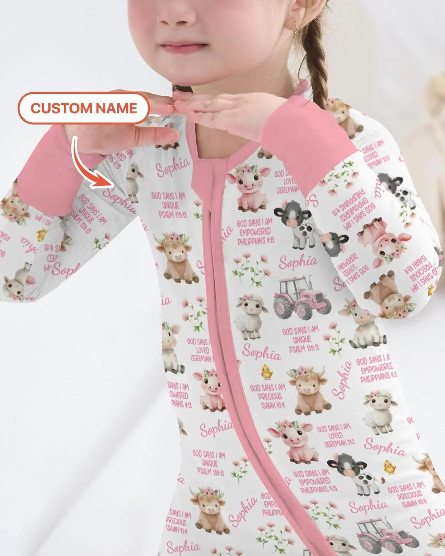 Custom Name God Says I Am Farm Animals Convertible Zippy