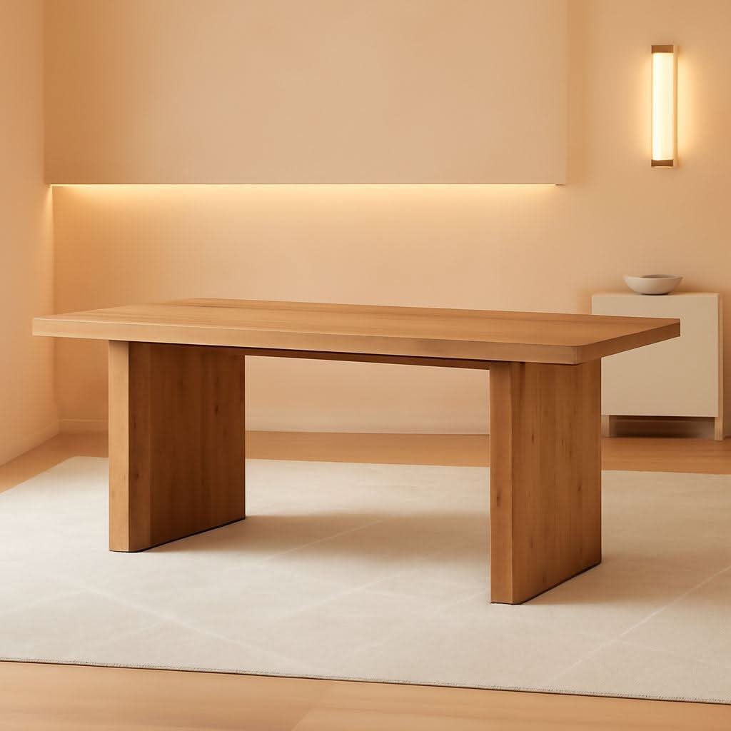63 Inch Walnut Farmhouse Dining Table Seats Four To Six