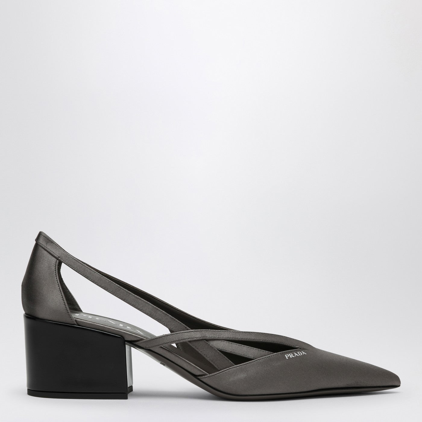 Prada Slate Grey Satin Decollete With Cut Out Women