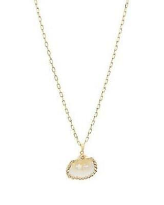 Aqua Shell & Cultured Freshwater Pearl Pendant Necklace