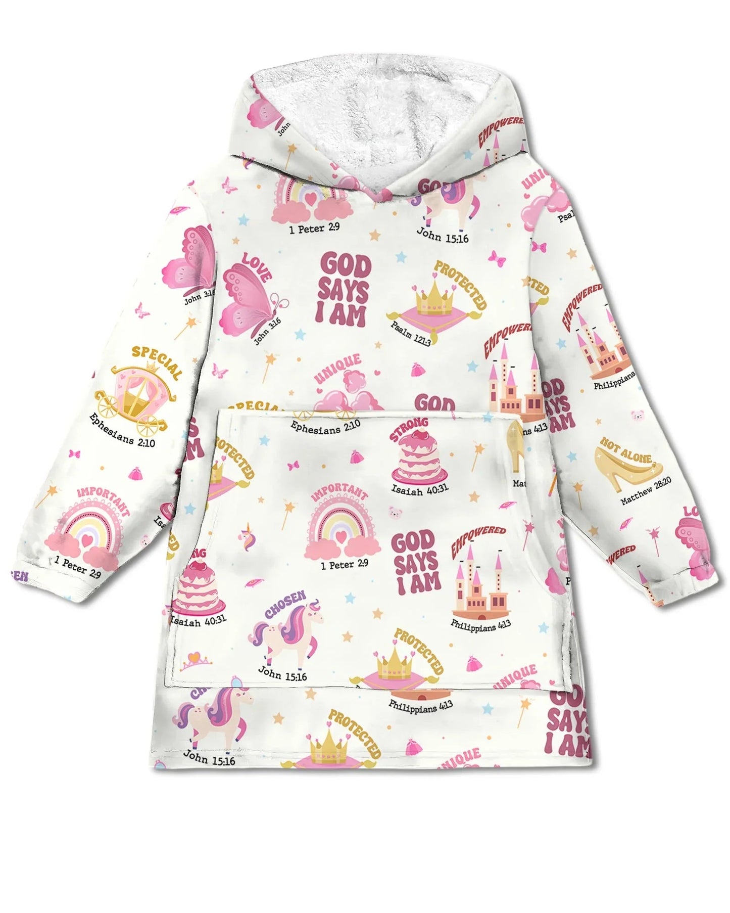God Says I Am Girl Wearable Bamboo Blanket Hoodie