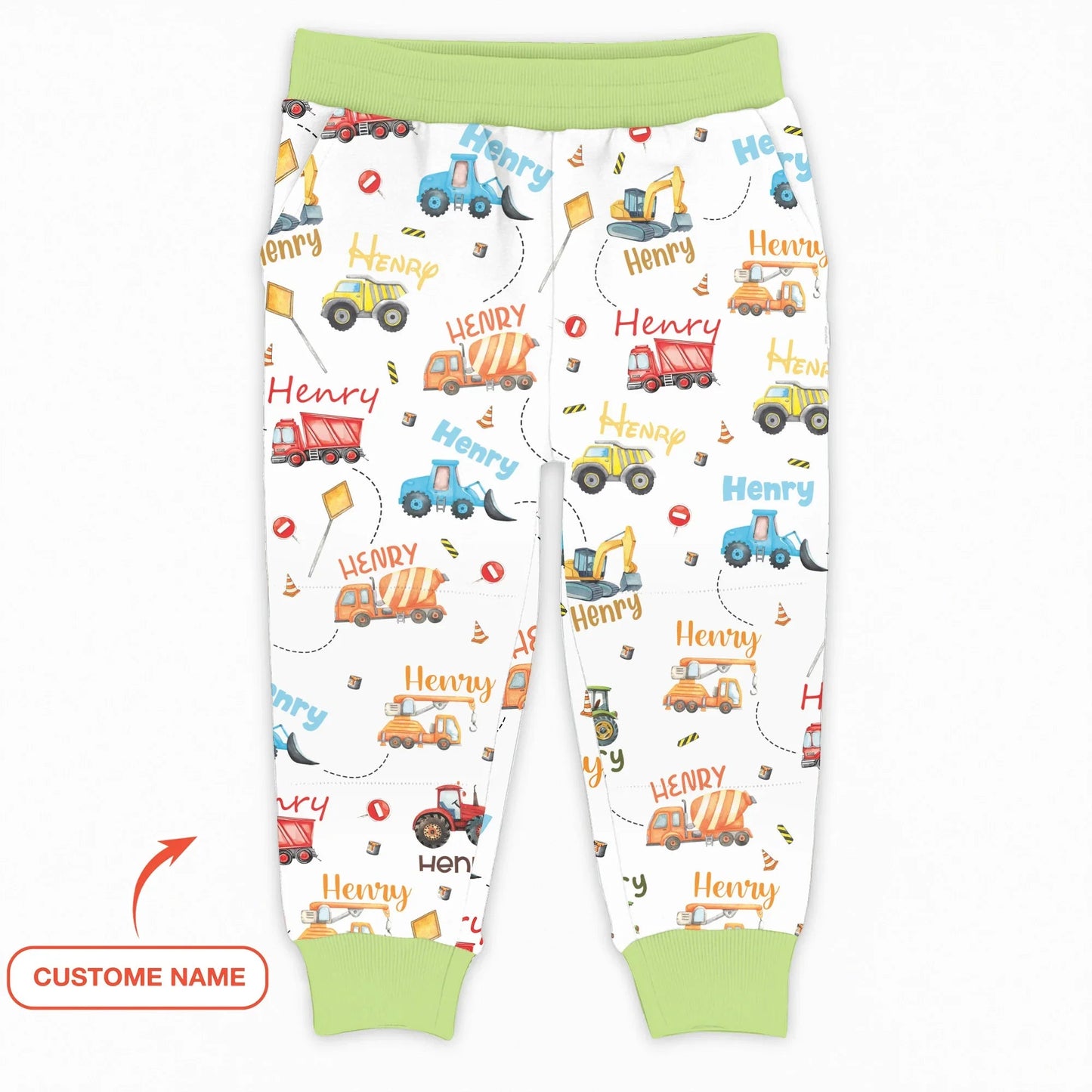 Construction Vehicles Custom Name Jogger