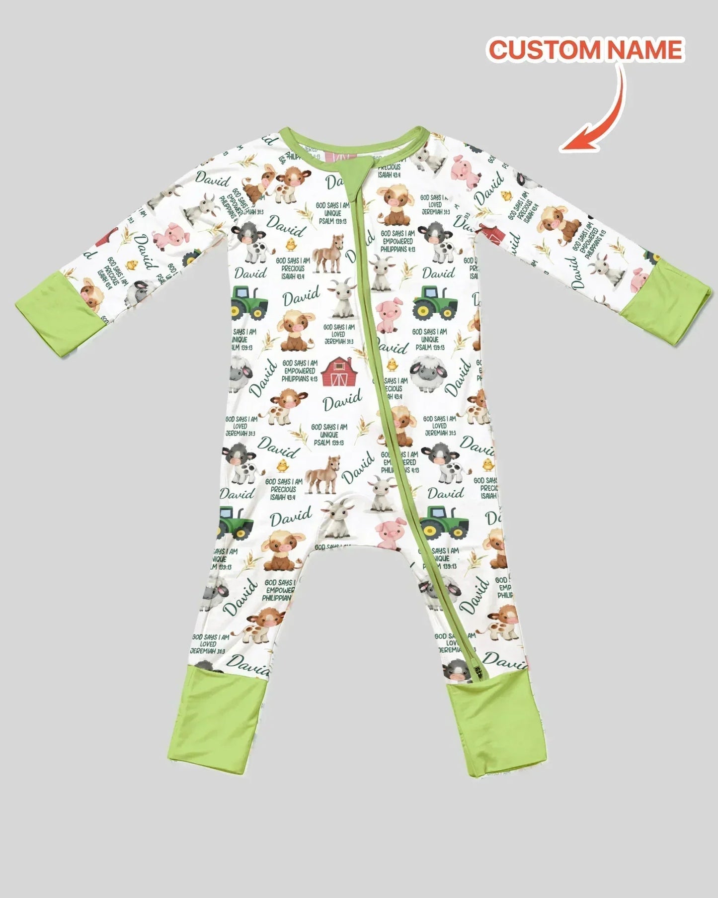Custom Name God Says I Am Farm Animals Convertible Zippy