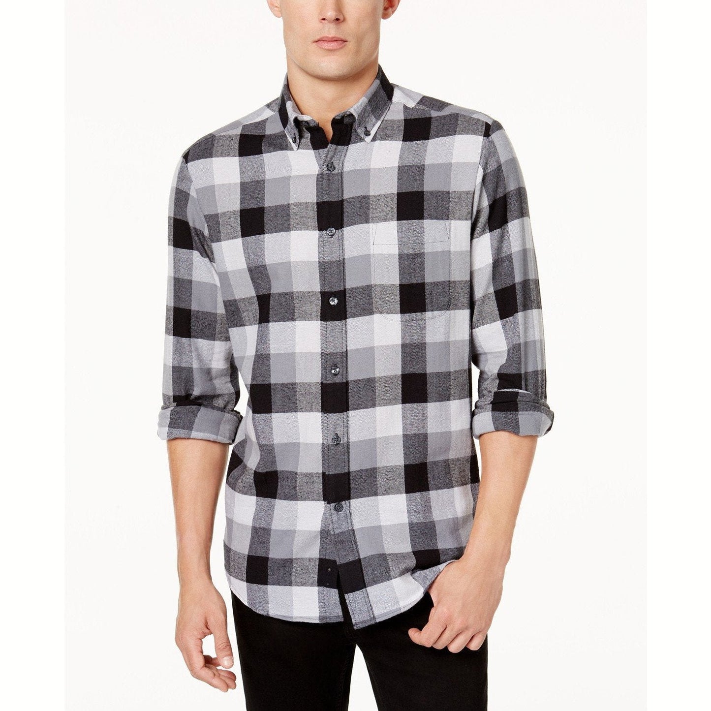Club Room Mens Plaid Flannel Shirt