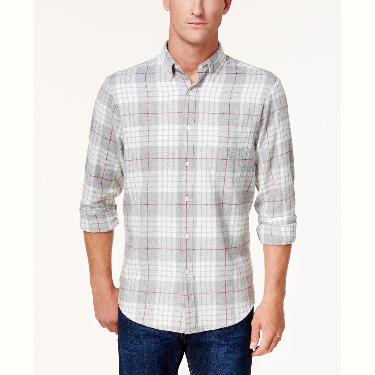 Club Room Mens Plaid Flannel Shirt
