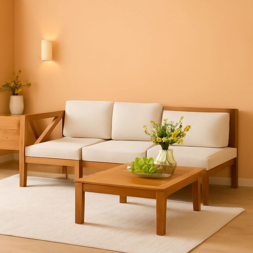 Acacia Wood Outdoor 5 Piece Patio Set With Cushions