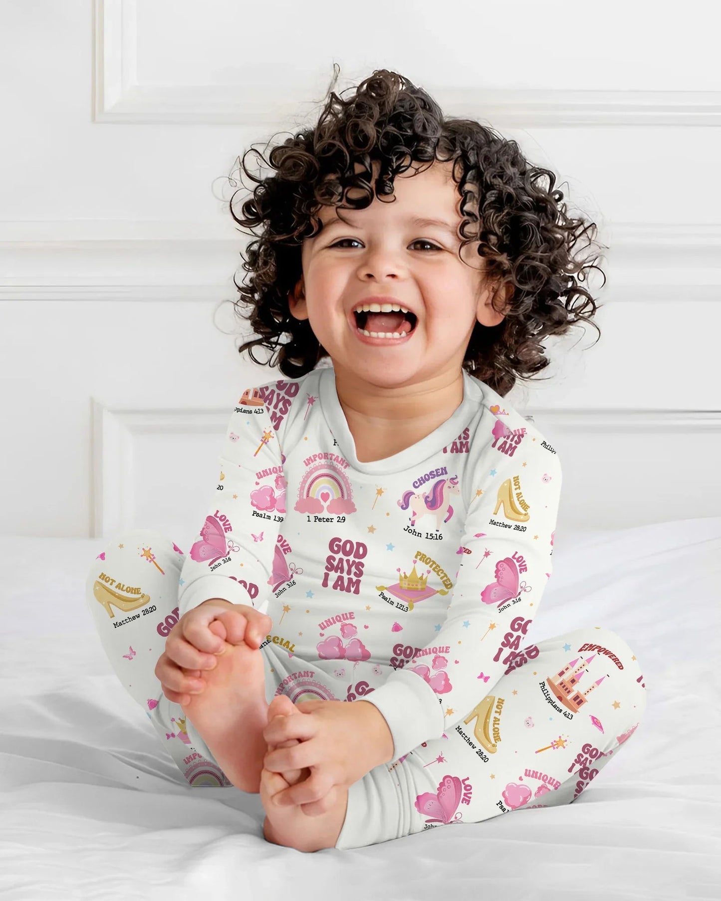 God Says I Am Girl Two Piece Long Sleeve Pajama Set