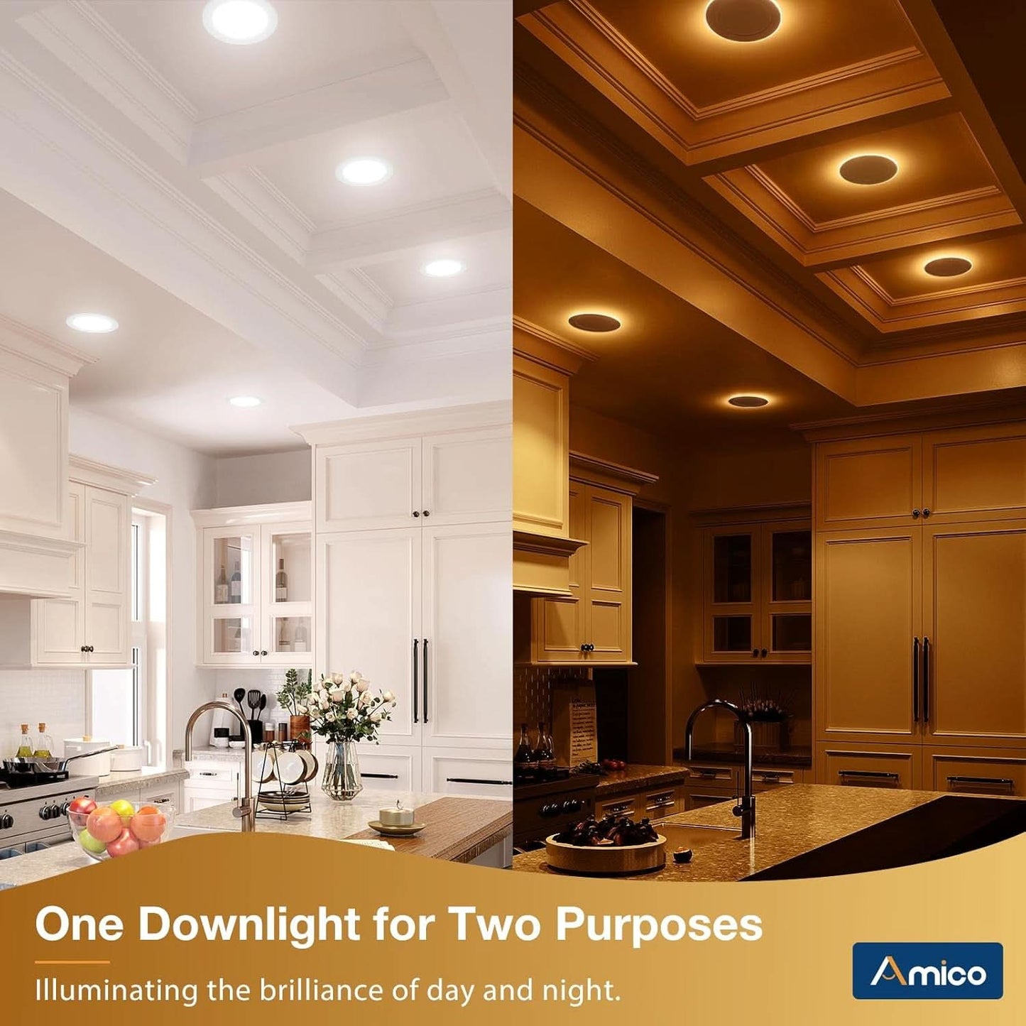 6 Inch 5CCT Dimmable LED Recessed Ceiling Light With Night Light 24 Pack Ultra Thin Canless Downlight