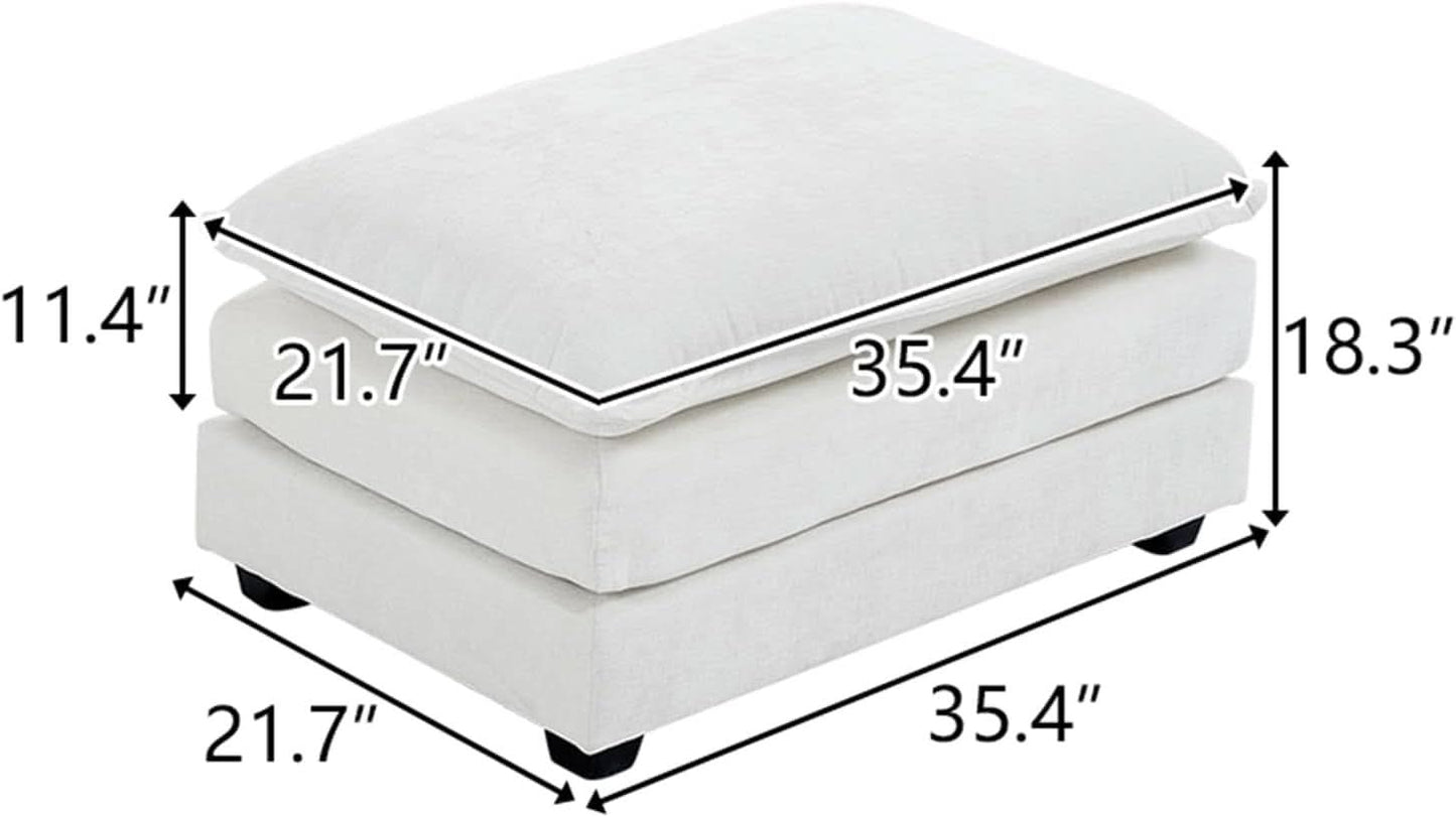 36.6 Inch Cream Ottoman Living Room Furniture Luxurious