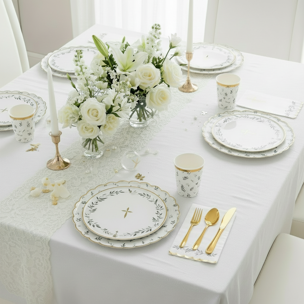 Religious Eucalyptus Luncheon Napkins  (Set of 16)