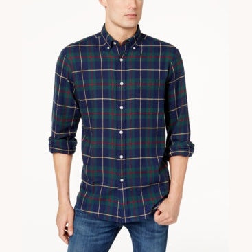 Club Room Mens Plaid Flannel Shirt