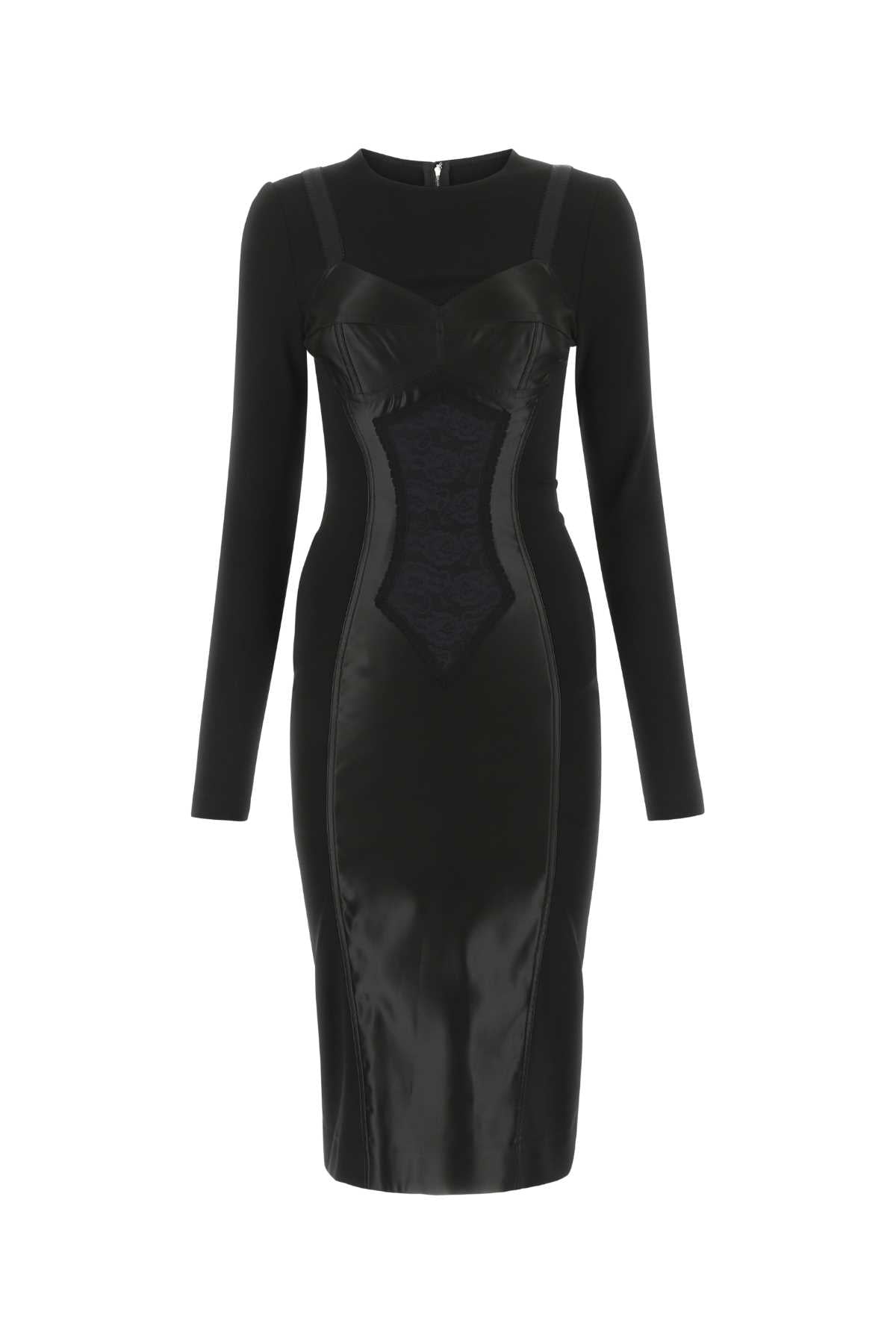 Dolce & Gabbana Women Black Stretch Viscose Blend Dress