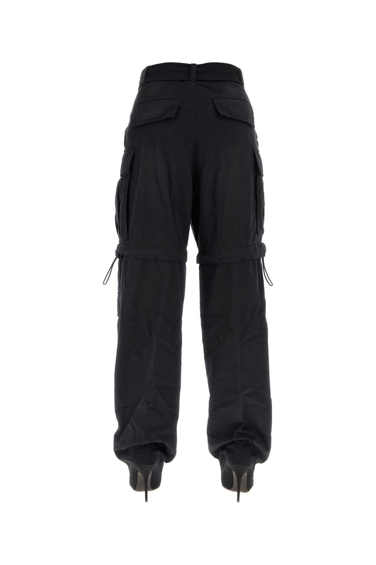 Balenciaga Women Black Cotton Knife Cargo Pantaboots