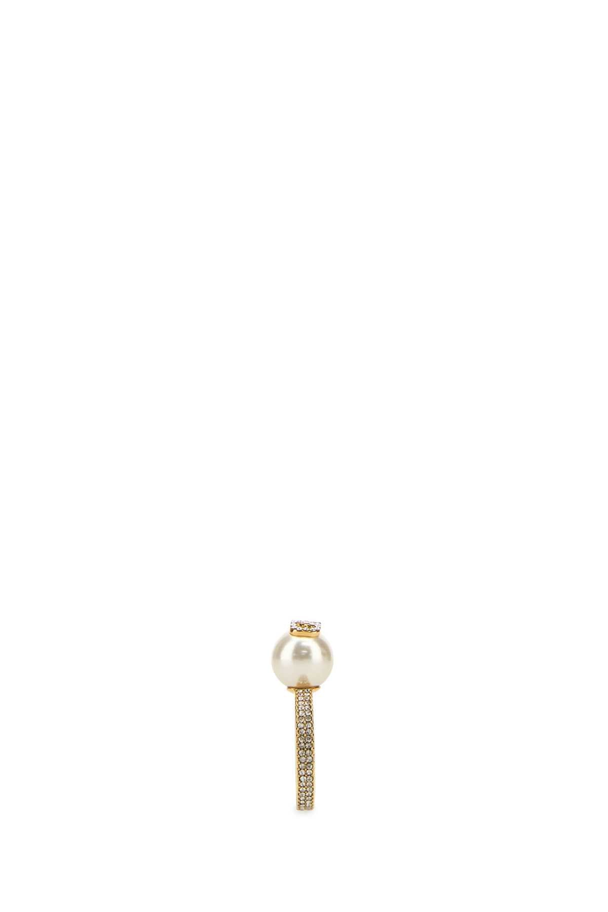 Valentino Garavani Women Gold Metal Vlogo Signature Ring