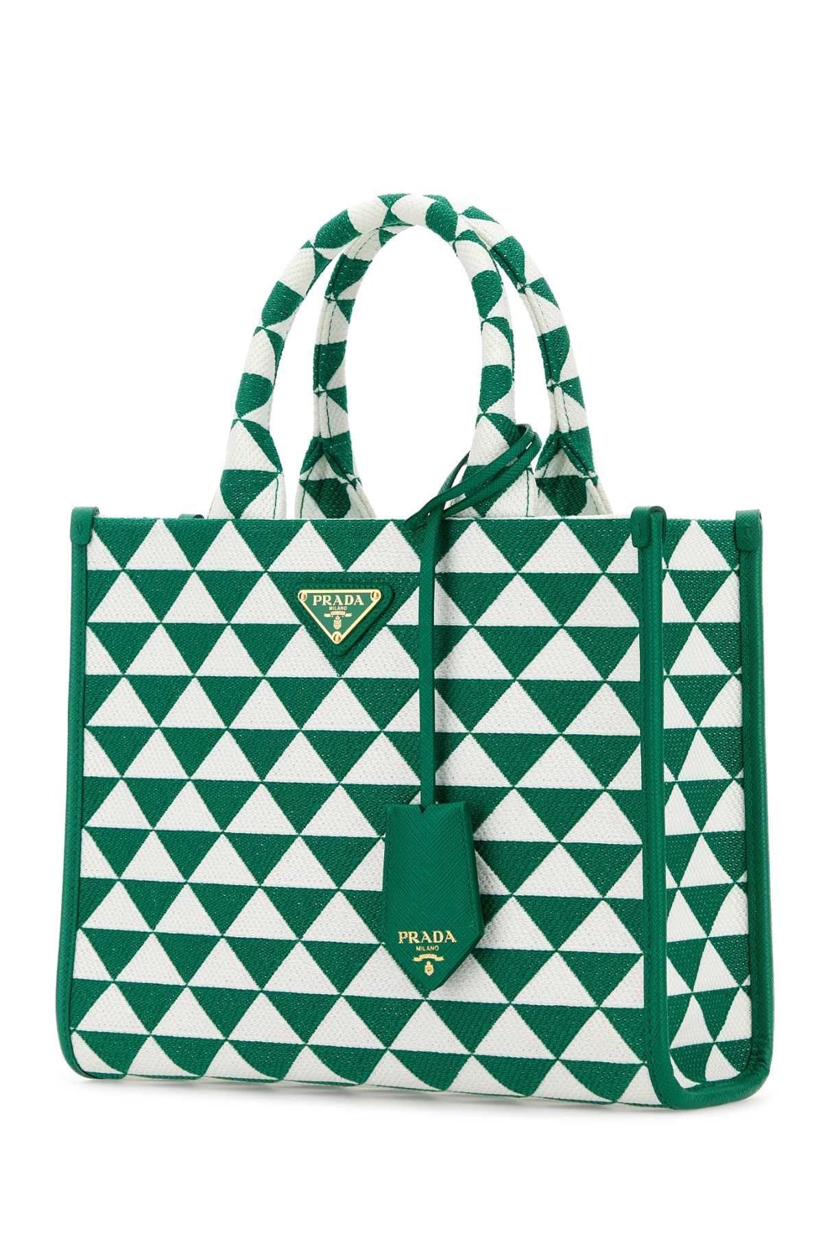 Prada Women Embroidered Fabric Small Symbole Shopping Bag