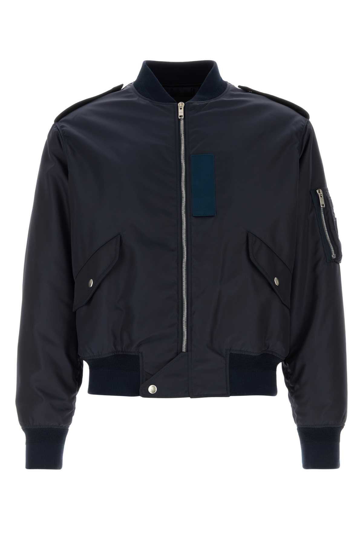 Givenchy Men Navy Blue Nylon Bomber Jacket