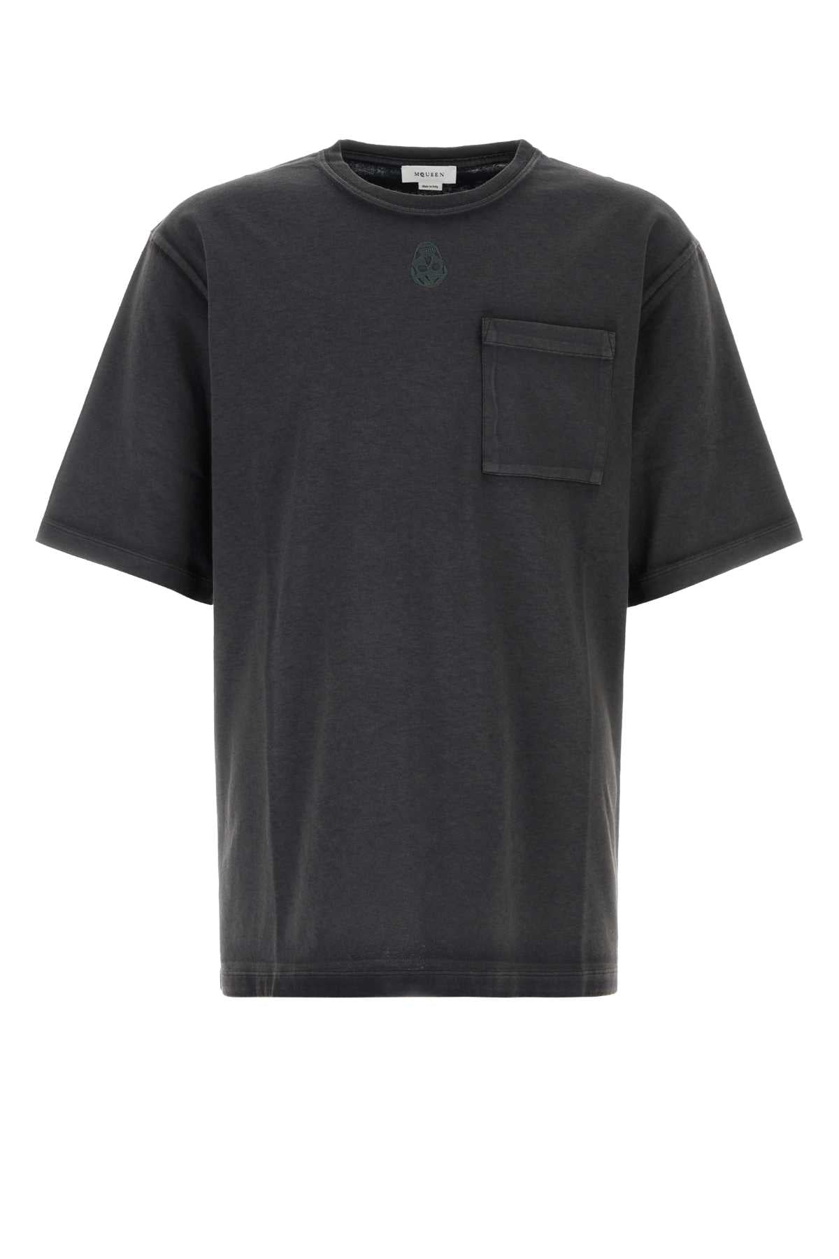 Alexander Mcqueen Men Two-Tone Cotton T-Shirt
